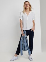 Henley-Bluse mit elastischem Bund - Frauen - Whisper White Henley-Bluse mit elastischem Bund - Frauen - Whisper White - 3 - TOM TAILOR