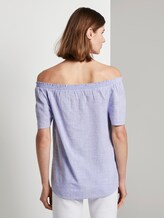 Kurzarm-Bluse mit Carmen-Ausschnitt - Frauen - Parisienne Blue Kurzarm-Bluse mit Carmen-Ausschnitt - Frauen - Parisienne Blue - 2 - TOM TAILOR