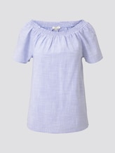 Kurzarm-Bluse mit Carmen-Ausschnitt - Frauen - Parisienne Blue Kurzarm-Bluse mit Carmen-Ausschnitt - Frauen - Parisienne Blue - 7 - TOM TAILOR