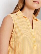 Ärmellose Hemdbluse mit Streifenmusterung - Frauen - yellow dobby stripe Ärmellose Hemdbluse mit Streifenmusterung - Frauen - yellow dobby stripe - 9 - TOM TAILOR