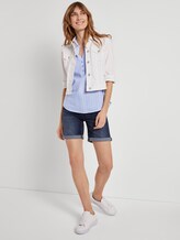 Sleeveless shirt blouse with a striped pattern - Women - blue dobby stripe Sleeveless shirt blouse with a striped pattern - Women - blue dobby stripe - 3 - TOM TAILOR