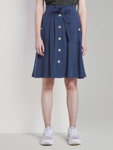 Paperbag Midi-Rock mit Taschen - Frauen - Sky Captain Blue Paperbag Midi-Rock mit Taschen - Frauen - Sky Captain Blue - 1 - TOM TAILOR