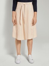 Gestreifter Midirock aus Leinengemisch - Frauen - cream toffee offwhite stripe Gestreifter Midirock aus Leinengemisch - Frauen - cream toffee offwhite stripe - 1 - TOM TAILOR