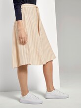 Gestreifter Midirock aus Leinengemisch - Frauen - cream toffee offwhite stripe Gestreifter Midirock aus Leinengemisch - Frauen - cream toffee offwhite stripe - 11 - TOM TAILOR