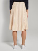 Gestreifter Midirock aus Leinengemisch - Frauen - cream toffee offwhite stripe Gestreifter Midirock aus Leinengemisch - Frauen - cream toffee offwhite stripe - 2 - TOM TAILOR