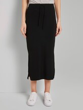 Jersey maxi skirt with side slits - Women - Deep Black Jersey maxi skirt with side slits - Women - Deep Black - 1 - TOM TAILOR