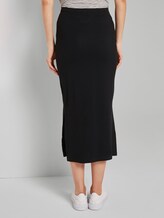 Jersey maxi skirt with side slits - Women - Deep Black Jersey maxi skirt with side slits - Women - Deep Black - 2 - TOM TAILOR