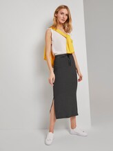 Jersey Maxirock mit Seitenschlitzen - Frauen - black thin stripes Jersey Maxirock mit Seitenschlitzen - Frauen - black thin stripes - 3 - TOM TAILOR