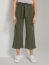 Fließende Culotte-Hose mit Bindegürtel - Frauen - Woodland Green Fließende Culotte-Hose mit Bindegürtel - Frauen - Woodland Green - 1 - TOM TAILOR