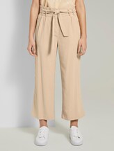 Fließende Culotte-Hose mit Bindegürtel - Frauen - cream toffee Fließende Culotte-Hose mit Bindegürtel - Frauen - cream toffee - 1 - TOM TAILOR