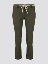 Tapered Relaxed Hose mit Bandgürtel - Frauen - Woodland Green Tapered Relaxed Hose mit Bandgürtel - Frauen - Woodland Green - 7 - TOM TAILOR