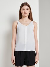 Ärmellose Bluse mit Knopfleiste - Frauen - Off White Ärmellose Bluse mit Knopfleiste - Frauen - Off White - 1 - TOM TAILOR Denim