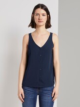 Ärmellose Bluse mit Knopfleiste - Frauen - Real Navy Blue Ärmellose Bluse mit Knopfleiste - Frauen - Real Navy Blue - 1 - TOM TAILOR Denim