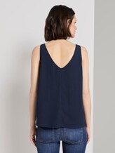 Ärmellose Bluse mit Knopfleiste - Frauen - Real Navy Blue Ärmellose Bluse mit Knopfleiste - Frauen - Real Navy Blue - 2 - TOM TAILOR Denim
