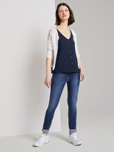 Ärmellose Bluse mit Knopfleiste - Frauen - Real Navy Blue Ärmellose Bluse mit Knopfleiste - Frauen - Real Navy Blue - 3 - TOM TAILOR Denim