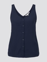 Ärmellose Bluse mit Knopfleiste - Frauen - Real Navy Blue Ärmellose Bluse mit Knopfleiste - Frauen - Real Navy Blue - 7 - TOM TAILOR Denim