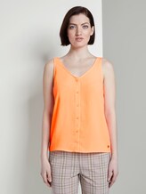 Ärmellose Bluse mit Knopfleiste - Frauen - dark papaya neon orange Ärmellose Bluse mit Knopfleiste - Frauen - dark papaya neon orange - 1 - TOM TAILOR Denim