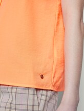 Ärmellose Bluse mit Knopfleiste - Frauen - dark papaya neon orange Ärmellose Bluse mit Knopfleiste - Frauen - dark papaya neon orange - 10 - TOM TAILOR Denim
