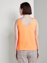 Ärmellose Bluse mit Knopfleiste - Frauen - dark papaya neon orange Ärmellose Bluse mit Knopfleiste - Frauen - dark papaya neon orange - 2 - TOM TAILOR Denim