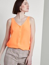 Ärmellose Bluse mit Knopfleiste - Frauen - dark papaya neon orange Ärmellose Bluse mit Knopfleiste - Frauen - dark papaya neon orange - 5 - TOM TAILOR Denim