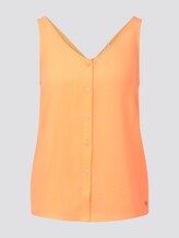 Ärmellose Bluse mit Knopfleiste - Frauen - dark papaya neon orange Ärmellose Bluse mit Knopfleiste - Frauen - dark papaya neon orange - 7 - TOM TAILOR Denim
