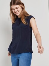 Blouse shirt with wrap details on the back - Women - Real Navy Blue Blouse shirt with wrap details on the back - Women - Real Navy Blue - 5 - TOM TAILOR Denim