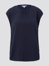 Blouse shirt with wrap details on the back - Women - Real Navy Blue Blouse shirt with wrap details on the back - Women - Real Navy Blue - 7 - TOM TAILOR Denim