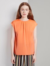 Blusenshirt mit Wickeldetail am Rücken - Frauen - dark papaya neon orange Blusenshirt mit Wickeldetail am Rücken - Frauen - dark papaya neon orange - 1 - TOM TAILOR Denim