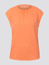 Blusenshirt mit Wickeldetail am Rücken - Frauen - dark papaya neon orange Blusenshirt mit Wickeldetail am Rücken - Frauen - dark papaya neon orange - 7 - TOM TAILOR Denim