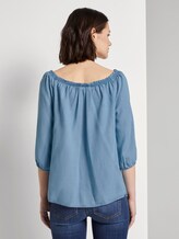 Schulterfreie Carmen-Bluse mit Knöpfen - Frauen - light stone bright blue denim Schulterfreie Carmen-Bluse mit Knöpfen - Frauen - light stone bright blue denim - 2 - TOM TAILOR Denim