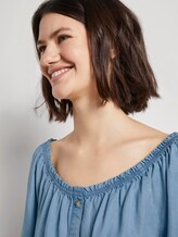 Schulterfreie Carmen-Bluse mit Knöpfen - Frauen - light stone bright blue denim Schulterfreie Carmen-Bluse mit Knöpfen - Frauen - light stone bright blue denim - 9 - TOM TAILOR Denim