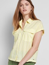 Striped blouse shirt in a boxy fit - Women - yellow white vertical stripe Striped blouse shirt in a boxy fit - Women - yellow white vertical stripe - 5 - TOM TAILOR Denim