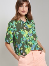 Kurzarm Hemdbluse mit floralem Print - Frauen - green flower print Kurzarm Hemdbluse mit floralem Print - Frauen - green flower print - 5 - TOM TAILOR Denim