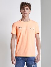 Print T-Shirt mit Bio-Baumwolle - Männer - papaya neon orange Print T-Shirt mit Bio-Baumwolle - Männer - papaya neon orange - 1 - TOM TAILOR Denim