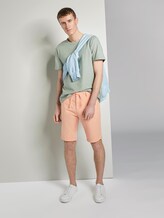 Basic T-Shirt mit Streifenstruktur - Männer - Dusty Leave Green Basic T-Shirt mit Streifenstruktur - Männer - Dusty Leave Green - 3 - TOM TAILOR Denim