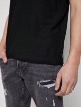 Basic T-Shirt mit Streifenstruktur - Männer - Black Basic T-Shirt mit Streifenstruktur - Männer - Black - 10 - TOM TAILOR Denim