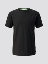 Basic T-Shirt mit Streifenstruktur - Männer - Black Basic T-Shirt mit Streifenstruktur - Männer - Black - 7 - TOM TAILOR Denim