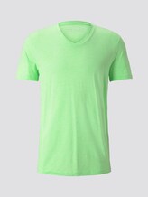 Striped T-shirt with a V-neckline - Men - bright green yarn dye stripe Striped T-shirt with a V-neckline - Men - bright green yarn dye stripe - 7 - TOM TAILOR Denim