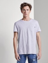 Gestreiftes T-Shirt mit Brusttasche - Männer - grey yarn dye stripe Gestreiftes T-Shirt mit Brusttasche - Männer - grey yarn dye stripe - 1 - TOM TAILOR Denim