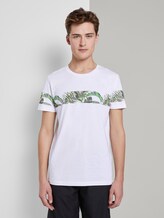 T-Shirt mit horizontalem Streifenprint - Männer - White T-Shirt mit horizontalem Streifenprint - Männer - White - 1 - TOM TAILOR Denim