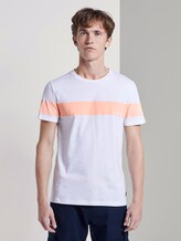 T-Shirt mit horizontalem Streifenprint - Männer - papaya neon orange T-Shirt mit horizontalem Streifenprint - Männer - papaya neon orange - 1 - TOM TAILOR Denim