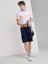 T-Shirt mit horizontalem Streifenprint - Männer - papaya neon orange T-Shirt mit horizontalem Streifenprint - Männer - papaya neon orange - 3 - TOM TAILOR Denim