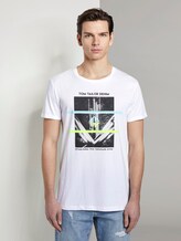 Fotoprint T-Shirt mit Bio-Baumwolle - Männer - White Fotoprint T-Shirt mit Bio-Baumwolle - Männer - White - 1 - TOM TAILOR Denim