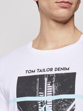 Fotoprint T-Shirt mit Bio-Baumwolle - Männer - White Fotoprint T-Shirt mit Bio-Baumwolle - Männer - White - 9 - TOM TAILOR Denim