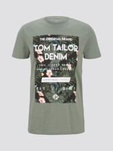 T-Shirt mit tropischem Brustprint - Männer - Dusty Leave Green T-Shirt mit tropischem Brustprint - Männer - Dusty Leave Green - 7 - TOM TAILOR Denim