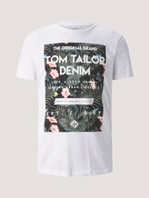 T-Shirt mit tropischem Brustprint - Männer - White T-Shirt mit tropischem Brustprint - Männer - White - 7 - TOM TAILOR Denim