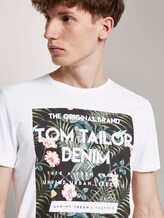 T-Shirt mit tropischem Brustprint - Männer - White T-Shirt mit tropischem Brustprint - Männer - White - 9 - TOM TAILOR Denim