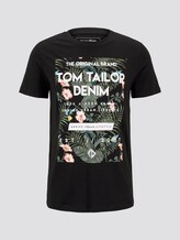 T-Shirt mit tropischem Brustprint - Männer - Black T-Shirt mit tropischem Brustprint - Männer - Black - 7 - TOM TAILOR Denim