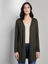 Long textured cardigan - Women - Woodland Green Long textured cardigan - Women - Woodland Green - 1 - TOM TAILOR
