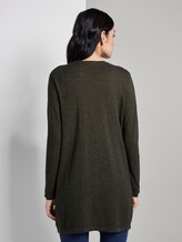 Long textured cardigan - Women - Woodland Green Long textured cardigan - Women - Woodland Green - 2 - TOM TAILOR